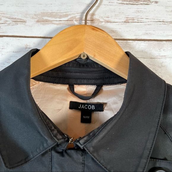 Jacob Black Trench Coat with Peaka Boo Pink Interior | Size Medium | Vintage - Picture 4 of 9